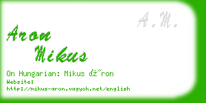 aron mikus business card